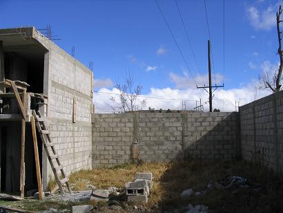 Completed wall at clinic.